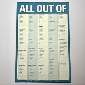 Magnetic Grocery List Notepad-Blue & White-52 Sheets